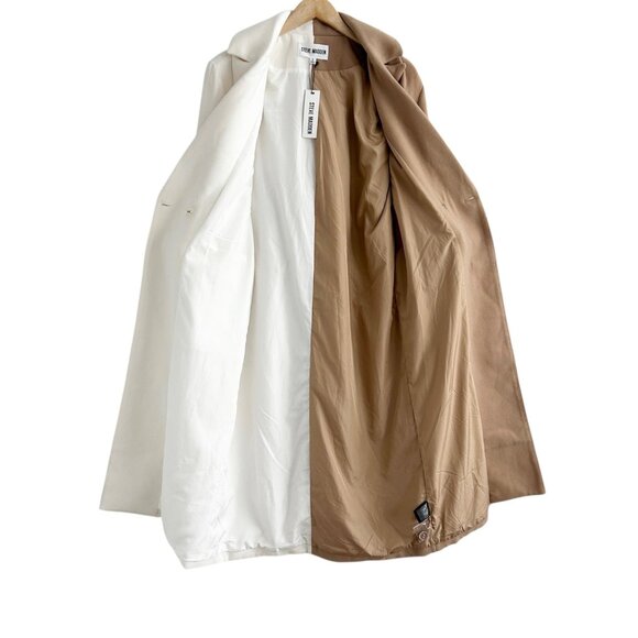 Steve Madden Caroline Two Tone Camel Ivory Long Coat NWT (S) - Picture 9 of 16